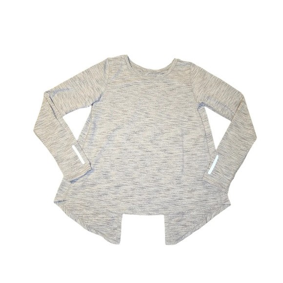 Zyia Active Womens Ash Split Back Long Sleeve T Shirt Athletic Gray Size XL - Picture 1 of 8
